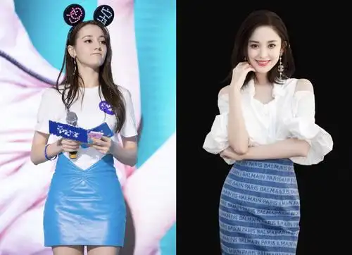 热巴和娜扎同穿包臀裙,一个俏皮风,一个知性感,风格差别太大