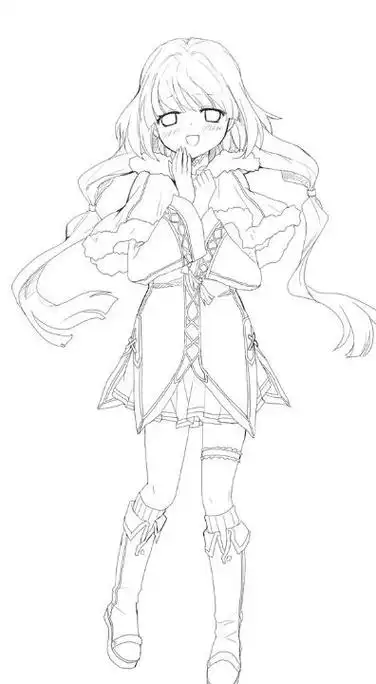 实用文档 简笔画  动漫女孩全身图片可爱动漫女孩全身图片铅笔画