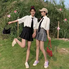 初夏jk制服闺蜜装学生装班服衬衫裙套装女校服套装高中生短袖衬衣