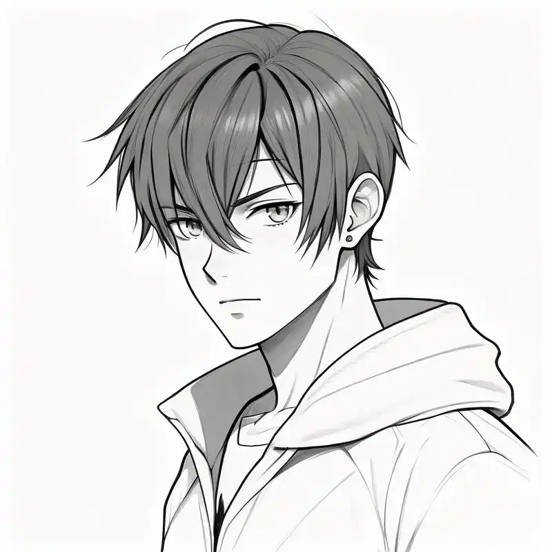 男漫画铅笔人物头像96 | 素描魅力