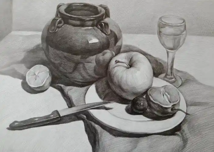 静物素描图片 静物素描图片简单