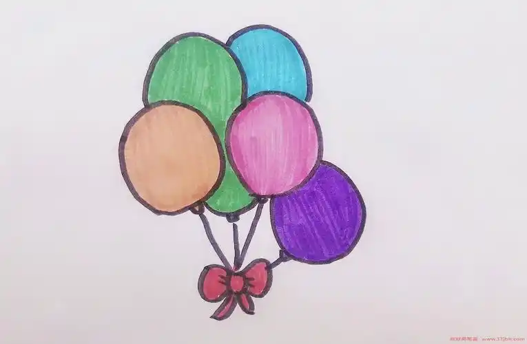 一串气球简笔画气球怎么画简单