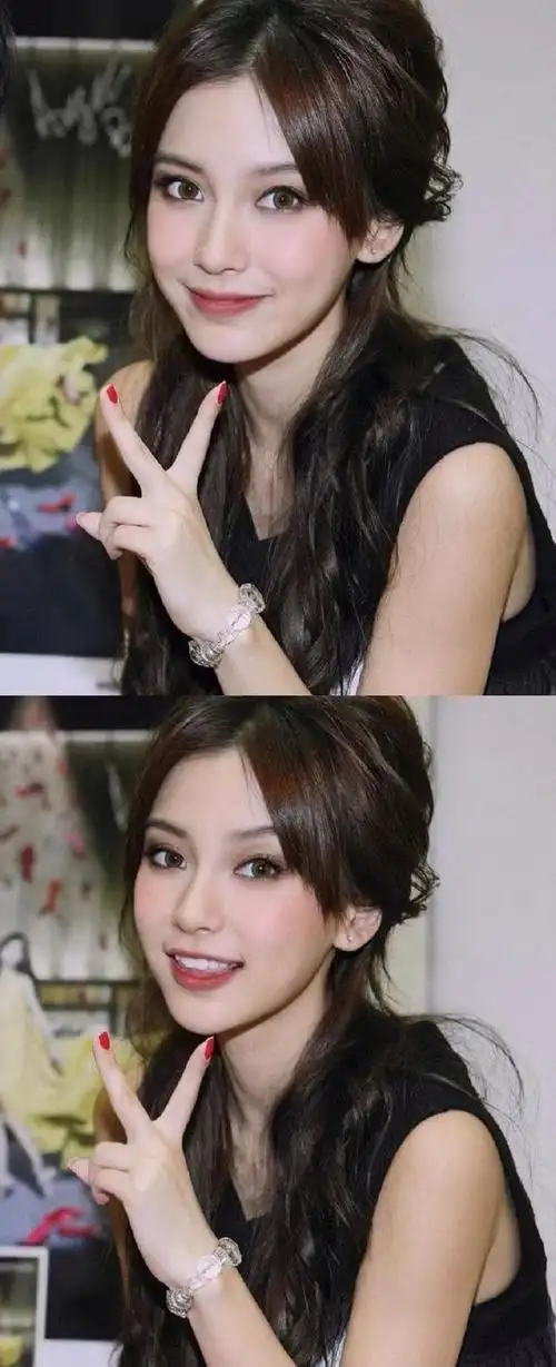 组图:angelababy早期旧照胶原蛋白满满 五官精致似洋娃娃