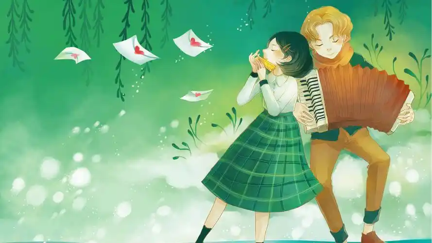 爱的旋律qq情人节桌面壁纸和亲密的爱人一起沉醉