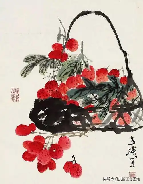 初六出行,大吉大利:30幅国画荔枝大吉图欣赏