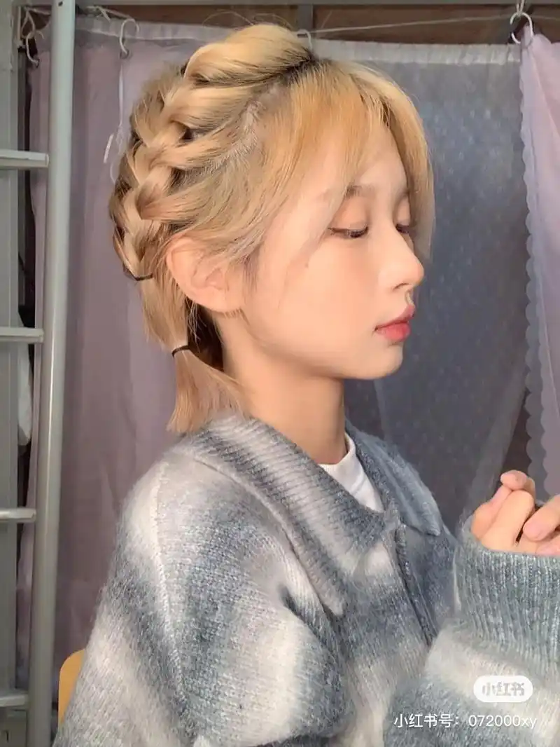 短发编发发型推荐,甜甜的很适合约会哦