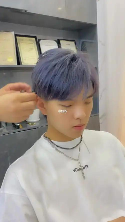 男生超级帅的发色紫灰色