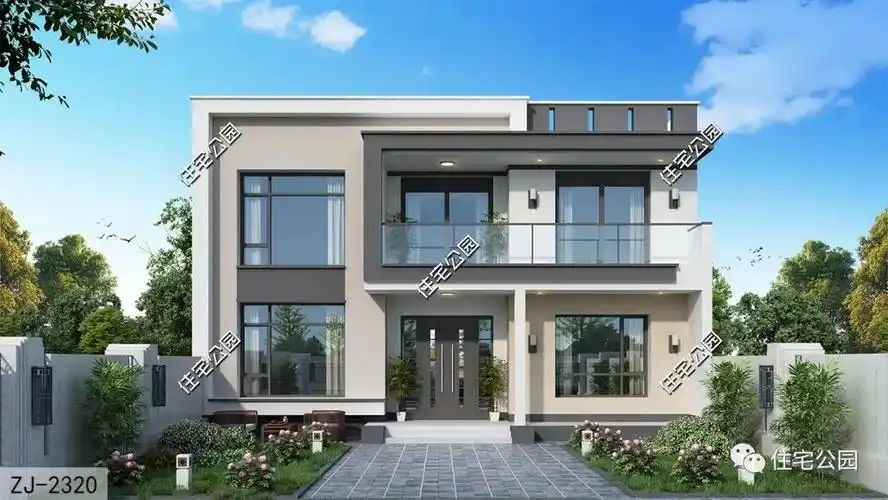 12×12米现代风二层平顶别墅,户型方正,南北通透|户型_新浪财经_新浪