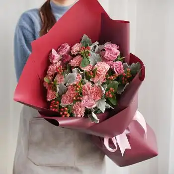 母亲节鲜花同城郑州速递百合康乃馨礼盒花束长辈妈妈生日祝福21支粉