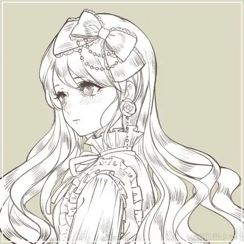 动态 素材 人体 速写 素描 黑白 洛丽塔麻手上下二次元 手绘 线稿