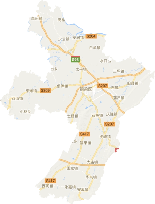 铜梁区高清电子地图