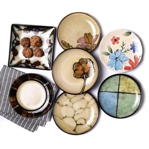 创意 牛排盘子碟子蛋糕复古水果点心菜盘果盘瓜子碟早餐碟子骨碟