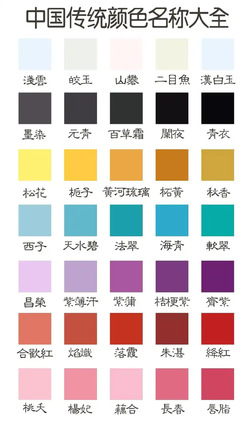 140种中国传统色名称!国风仙女必会.#和田玉 #国风 # - 抖音