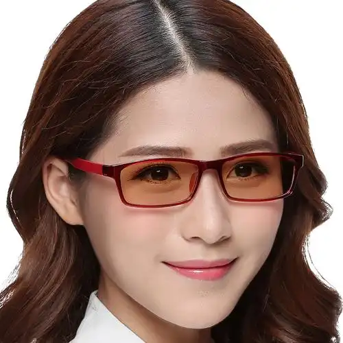 超轻tr90女款全框变色眼镜 变茶色灰色红色女士变色近视平光眼镜