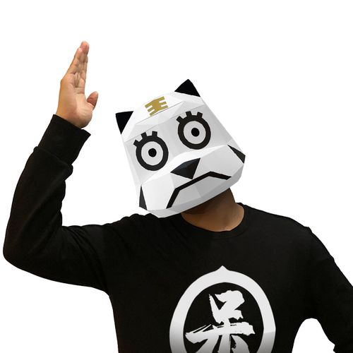 可爱小老虎头套手工diy立体多边形折纸舞台表演道具cos呆呆虎面具