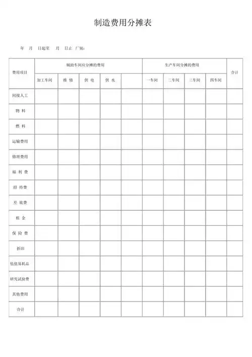 制造费用分摊表doc