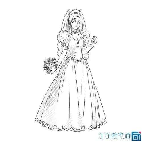 简笔画人物 漂亮婚纱图片大全内容有穿婚纱的女人简笔画-新娘子