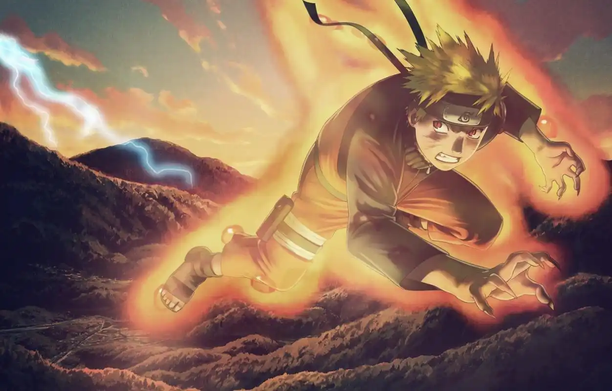 火影忍者动漫壁纸:尾兽系列,九尾人柱力漩涡鸣人!