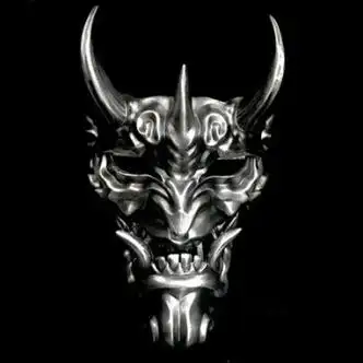 般若面具 cos日本面罩挂件原神魈夜叉头套恐怖红恶魔鬼脸吓人怪 银色