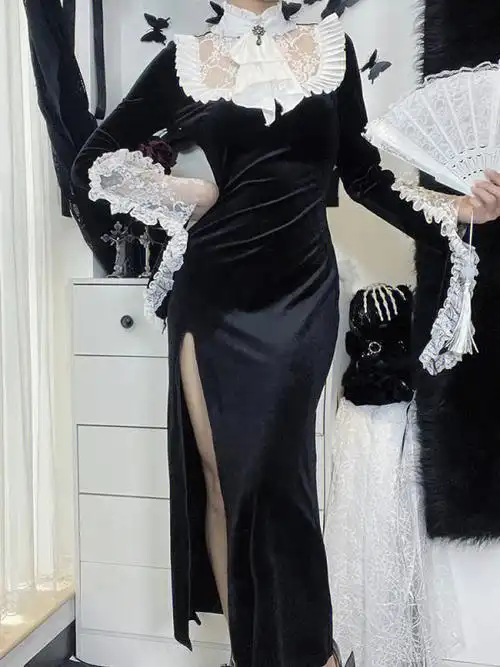 早秋复古穿搭宫廷风少女