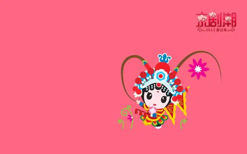 卡通京剧潮背景,高清图片,电脑桌面-壁纸族