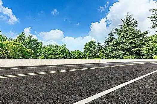 夏季,乡村,沥青路,绿树,自然,景观