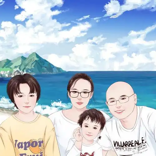 找到生活的乐趣,精致一家三口,四口,五口全家福头像