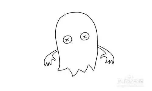 一步一步教你画幽灵简笔画