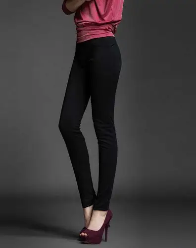 黑色弹力紧身修身打底裤