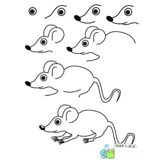 教你怎么画老鼠的简笔画