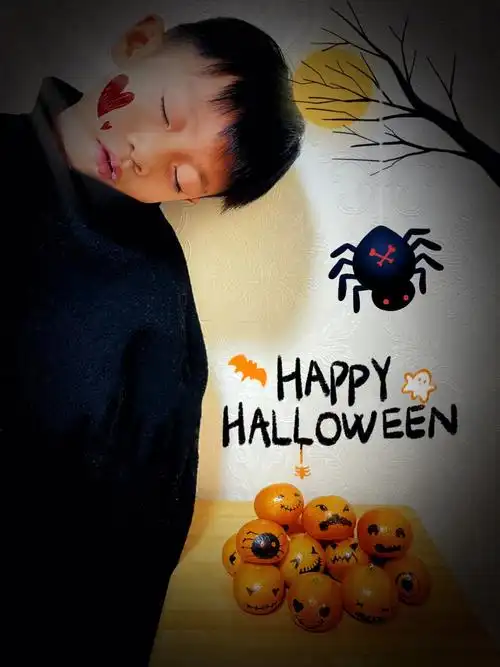 万圣节拥有了一只调皮鬼橘子派对