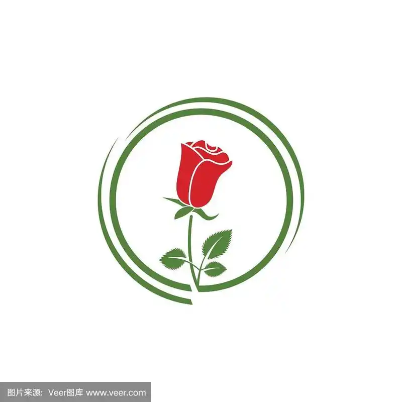 美丽玫瑰花矢量图标