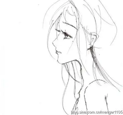 手绘侧脸女生头像唯美简笔画女孩头像侧脸 第1页如何画扎马尾的小女孩