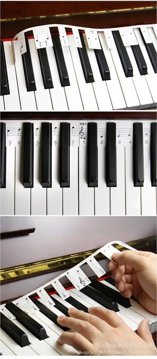 钢琴键盘贴纸电钢琴电子琴琴键贴键盘条88键五线谱简谱音符音标贴