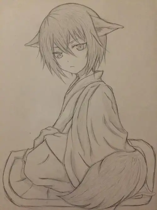 手绘线稿二次元巴卫