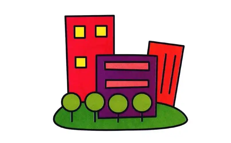 建筑简笔画,房屋简笔画,楼房简笔画,简笔画图片