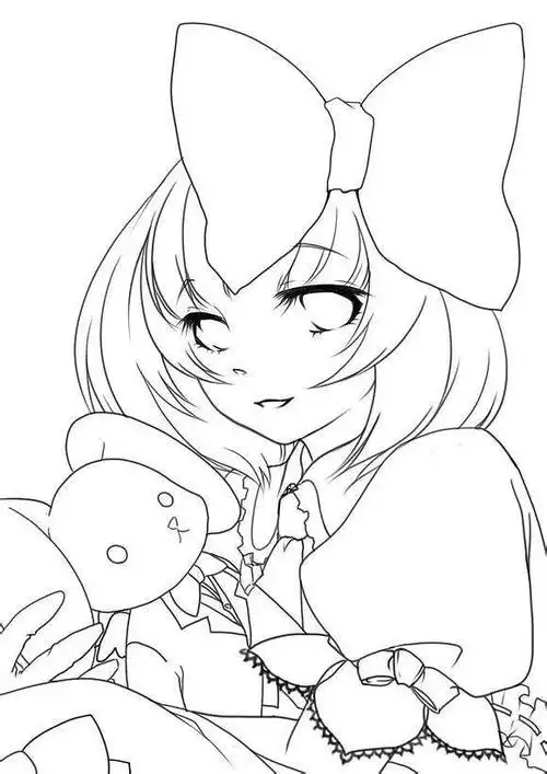 线稿动漫人物图原图 高清线稿动漫人物图-图片大观-奇异网