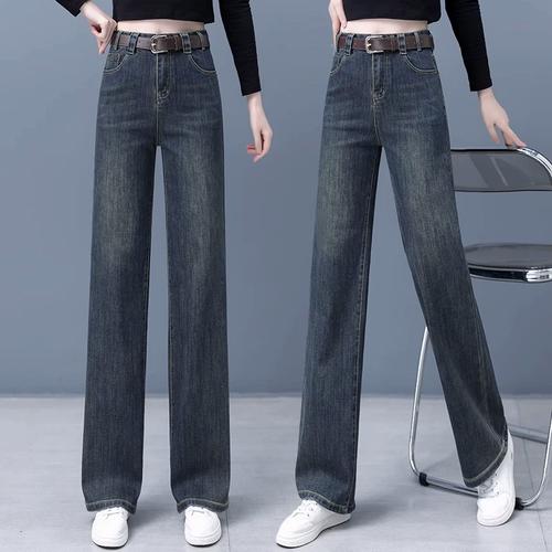 阔腿牛仔裤女士2024年新款高腰休闲直筒裤春夏季穿搭裤子女高级感