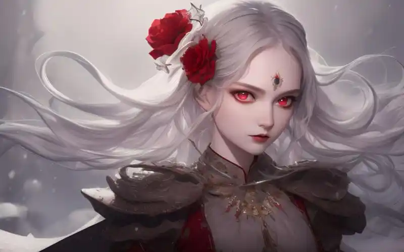 ai绘画,黑色玫瑰,电脑壁纸,二次元,冷艳公主