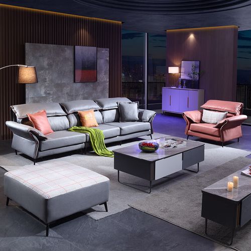 宾迪朗意式极简大客厅休闲沙发新款布艺沙发现代简约科技布沙发组合