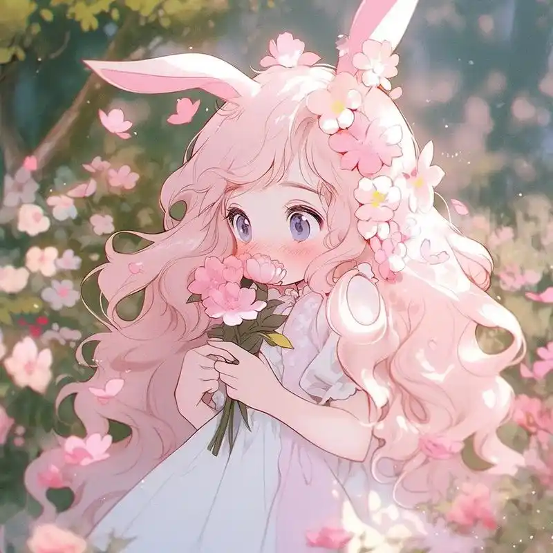 可爱兔兔女孩.#女生头像 #少女头像 #甜妹 #动漫女头 # - 抖音