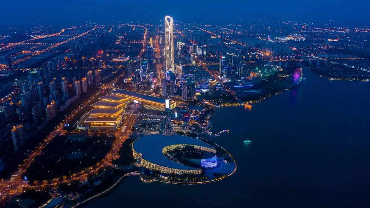 夜瞰苏州金鸡湖