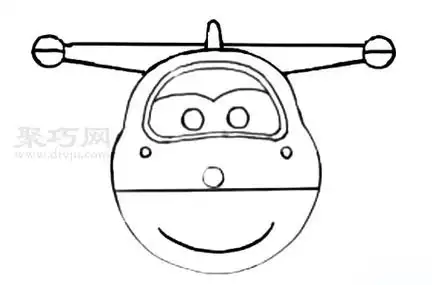 小聚给您分享的这个超级飞侠乐迪简笔画画法非常的简单易学,6步就能画