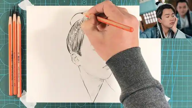 画幅赘婿中的郭麒麟简单素描