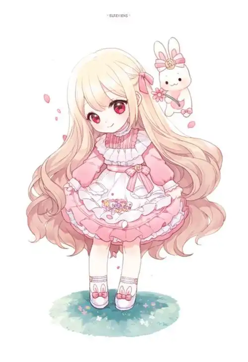 动漫少女q版人物