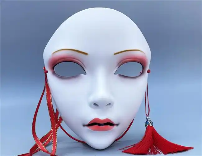 全脸女古风狐狸面具2021新款抖音网红同款万物有灵面具女全脸化妆舞会