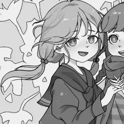 二次元黑白动漫闺蜜头像一对