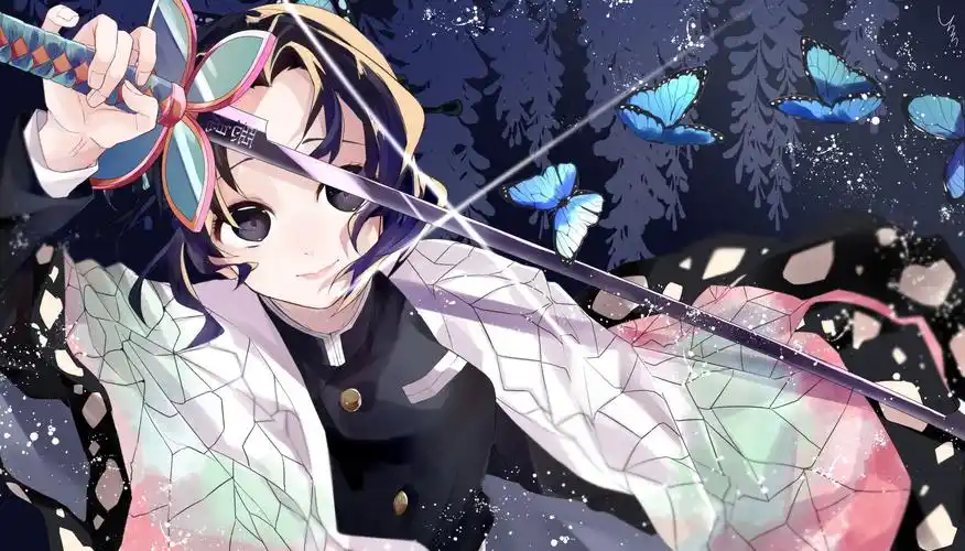 精选鬼灭之刃:胡蝶忍动漫电脑美图#35 - 电脑壁纸