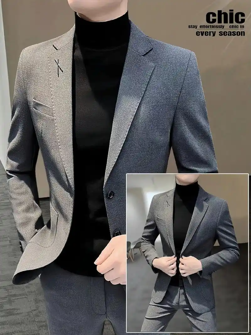 这是一款痞帅高级感西装男商务正装