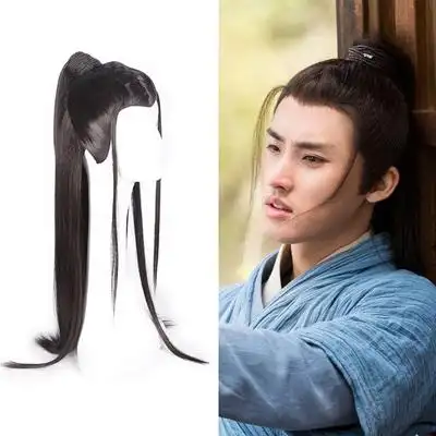 古代男士整顶发套古风侠客书生男假发影楼写真演出儿童机织发套